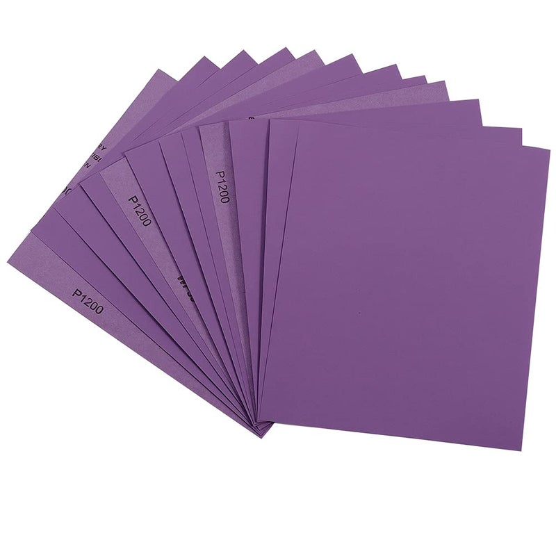 Arilier Sandpaper 1200 Grit, Wet Dry Sanding Sheets 9 x 11 Inch, Advanced White Fused Alumina Abrasive Sand Paper for Wood Furniture Finishing, Metal Sanding, Automotive Polishing, 12-Sheets - Image 1
